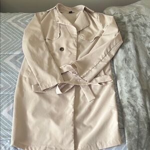Elegant Cream Women's Trench Coat